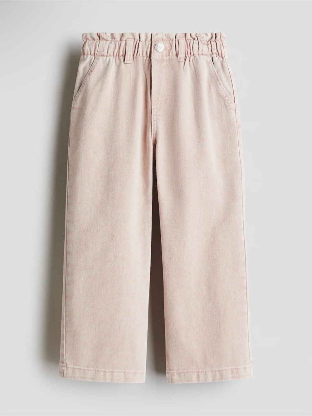 H&M Light Pink Daisy Wide Leg Paper-Bag Jeans Toddler 2T